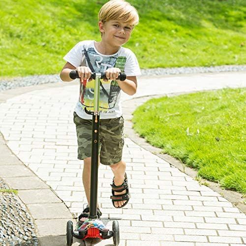  Hikole Scooter for Kids, Kick Scooter for Toddlers Girls & Boys with LED Light Up Scooters Wheels, Adjustable Height Scooter for Children Ages 3-12