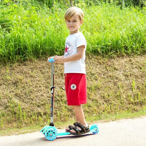  Hikole Scooters for Kids & Toddlers 3 Wheel Scooter Great for Girls & Boys Kid Ride on Toys - 4 Adjustable Height & PU Flashing Wheels for Preschool Kids Ages 2-9