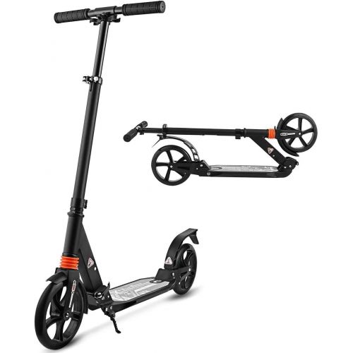  Hikole Scooters for Adults Teens, Kick Scooter with Adjustable Height Dual Suspension and Shoulder Strap 8 inches Big Wheels Scooter Smooth Ride Commuter Scooter Best Gift for Kids