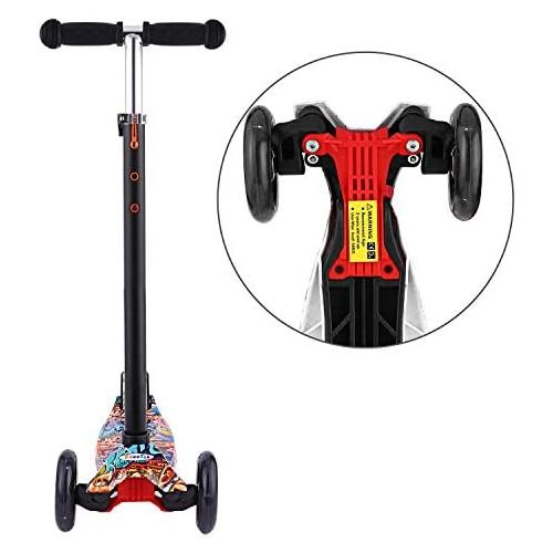  Hikole Scooter for Kids, Kick Scooter for Toddlers Girls & Boys with LED Light Up Scooters Wheels, Adjustable Height Scooter for Children Ages 3-12