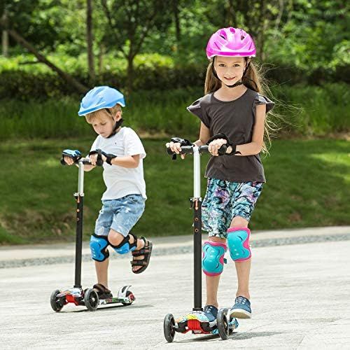  Hikole Scooter for Kids, Kick Scooter for Toddlers Girls & Boys with LED Light Up Scooters Wheels, Adjustable Height Scooter for Children Ages 3-12