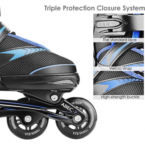  Hikole Adjustable Inline Skates Adults Teens Roller Skates Inline for Men Women Safe and Durable Outdoor Roller Skates Blades for Girls and Boys Man and Lady Skateadult Women