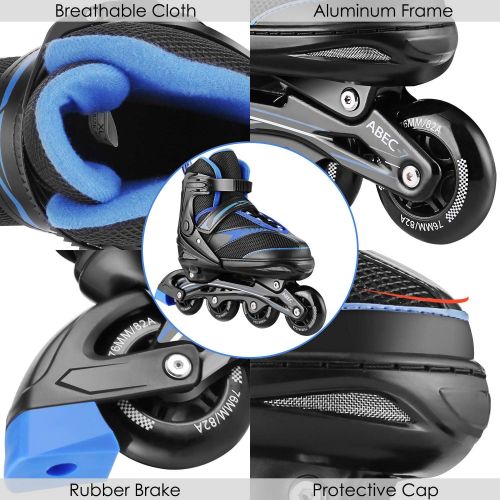  Hikole Adjustable Inline Skates Adults Teens Roller Skates Inline for Men Women Safe and Durable Outdoor Roller Skates Blades for Girls and Boys Man and Lady Skateadult Women