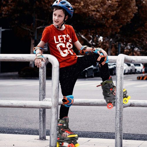  Hikole Adjustable Roller Skates for Girls Boys Kids Triple Lock Mesh Breathable Rollerskates Childrens Skates for Indoor Outdoor