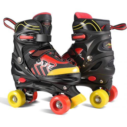  Hikole Adjustable Roller Skates for Girls Boys Kids Triple Lock Mesh Breathable Rollerskates Childrens Skates for Indoor Outdoor