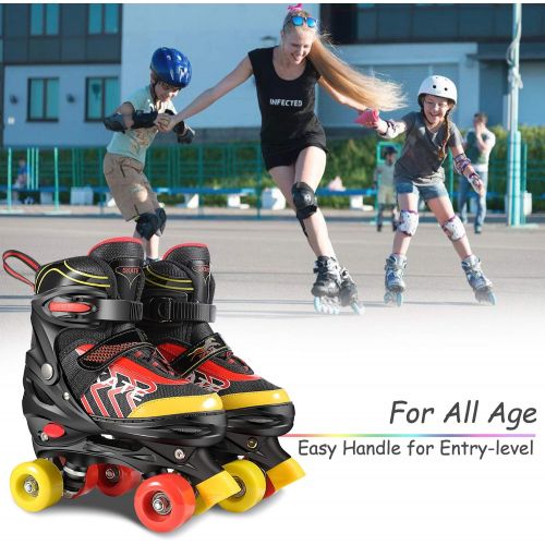  Hikole Adjustable Roller Skates for Girls Boys Kids Triple Lock Mesh Breathable Rollerskates Childrens Skates for Indoor Outdoor