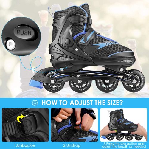  Hikole Adjustable Inline Skates Adults Teens Roller Skates Inline for Men Women Safe and Durable Outdoor Roller Skates Blades for Girls and Boys Man and Lady Skateadult Women