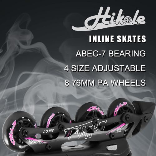  Hikole Adult Roller Blades for Women and Men Inline Skates, Adjustable Outdoor Inline Skates, Breathable Adult Fitness Rollerblades