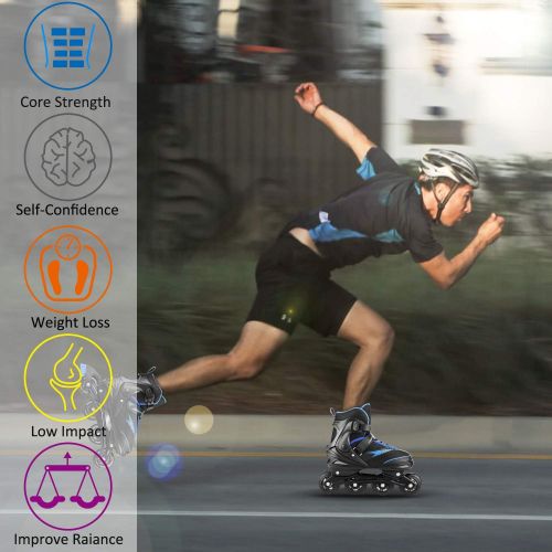  [아마존베스트]Hikole Adjustable Inline Skates Adults Teens, Roller Skates for Men Women, Safe and Durable Outdoor Roller Skates Blades for Girls and Boys, Man and Lady Skate