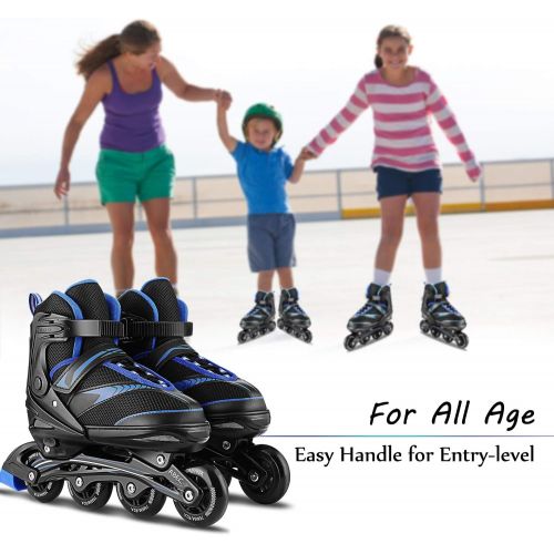  [아마존베스트]Hikole Adjustable Inline Skates Adults Teens, Roller Skates for Men Women, Safe and Durable Outdoor Roller Skates Blades for Girls and Boys, Man and Lady Skate
