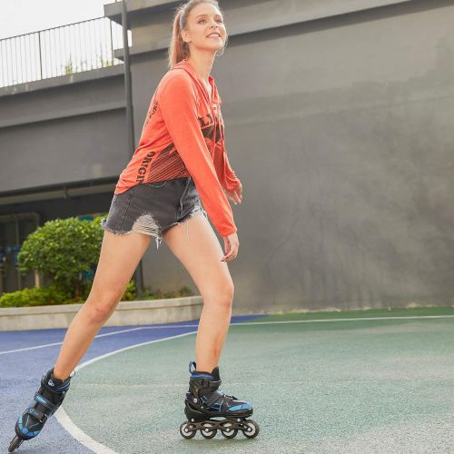  Hikole Inline Skate for Girls Boys Kids and Adult Women Adjustable Blades Roller Skates with Light Up Wheels for Indoor Outdoor Youth in Line Skating ?for Beginners Children Teen