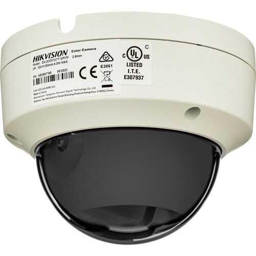  Hikvision DS-2CE57U7T-VPITF 4K Ultra Low Light Fixed Dome Turbo Camera (2.8mm Lens)