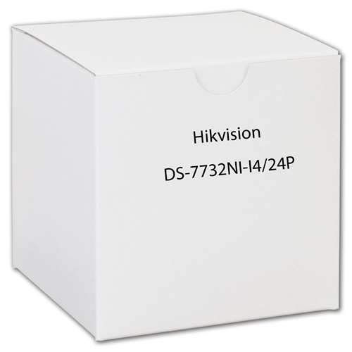  Hikvision NVR, 32-Channel, H264+/H264H265, up to 12MP, Integrated 24-Port PoE, HDMI,4-SATA, No HDD/DS-7732NI-I4/24P /