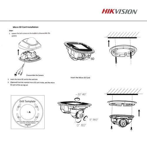  Hikvision DS-2CD2532F-IS 3 Megapixel 2.8mm Wide Angle IP66 Vandal Proof Weatherproof IR Mini Dome with Audio SDCard Slot and Alarm IO IP Security Camera ( Chinese Version )