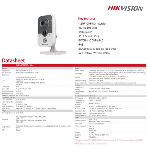  Hikvision International version DS-2CD2432F-IW 4mm 3MP Indoor IR Wifi Cube Camera