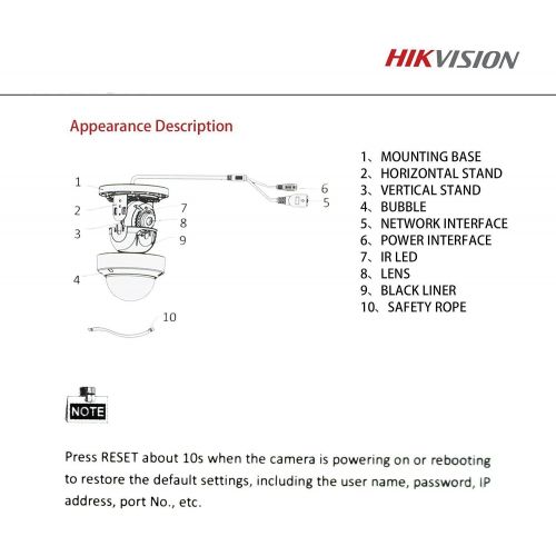  Hikvision IP Camera 4MP DS-2CD2142FWD-I WDR HD Dome Camera POE Network CCTV Camera 4 Lens-International Version