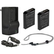 HilaDigital Nikon S70 High Capacity Batteries (2 Units) + ACDC Travel Charger + Krusell Multidapt Neck Strap (Black Finish)