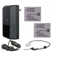 Hila/Digital Canon PowerShot SX200 IS High Capacity Batteries (2 Units) + AC/DC Travel Charger + Krusell Multidapt Neck Strap (Black Finish)
