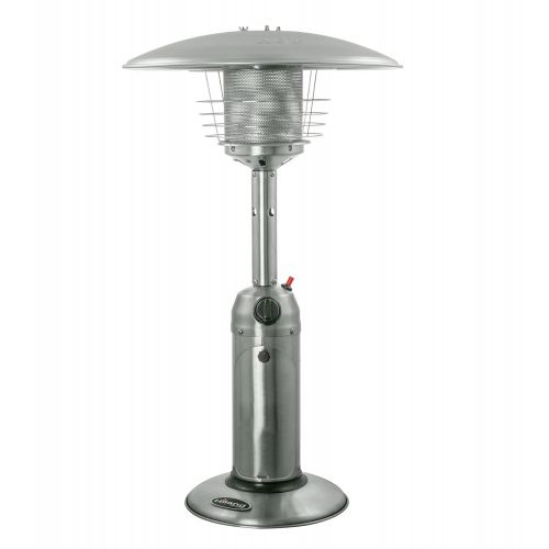  Hiland HLDS032-B Portable Table Top Patio Heater, 11,000 BTU, Use 1lb or 20Lb Propane Tank, Stainless Finish