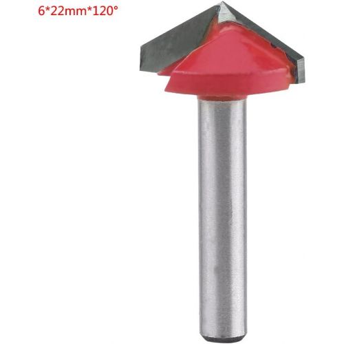  Hilitand 1 stueck Machen Router Wolfram Stahl CNC Nut Bit Scharfe V-nut Schneiden Hartmetall Werkzeug 6mm Schaft Holzbearbeitung Schneidwerkzeug(6 * 22mm*120°)