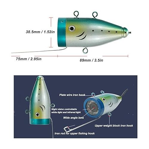  7in HD LCD Color Visual Detector Fishing Camera Night IP68 Waterproof 60kg Load Bearing Multi Functional for Various Underwater Scenarios