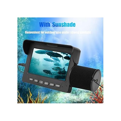  Hilitand Fish Finder Kit, Underwater Fishing Camera with 4.3'' Display, Portable Video Fish Finder, Led Brightness Adjustment, Aluminum Alloy 165° View Fish Model Camera, for Lake Fishing