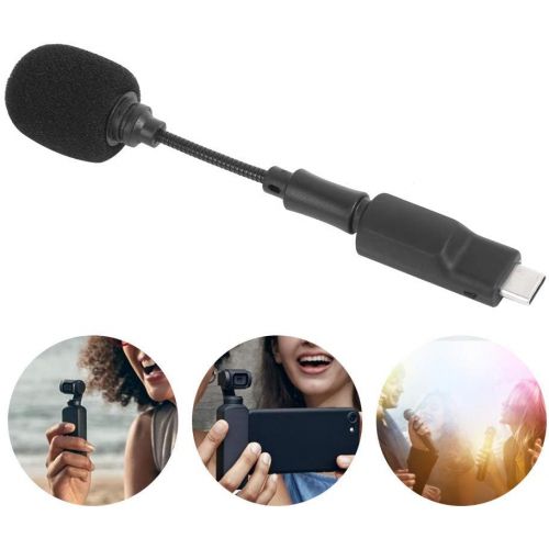 Hilitand Condenser Microphone, Photography Recording Microphone Interview Video Microphone 3.5 mm Mini Camera Microphone Suitable for OSMO POCKET Ballhead Camera