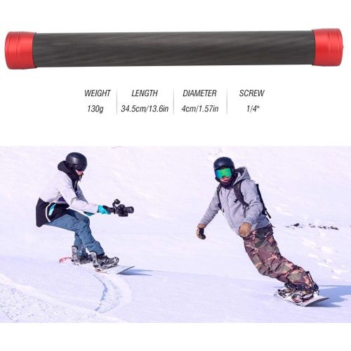  Hilitand Aluminum Alloy 13.6 inch Tripod Extension Rod Bracket,35cm Retractable Extended Photography Monopod Selfie Stick Handle Grip with 1/4 inch 3/8 inch Screw for Three-axis Stabilizer