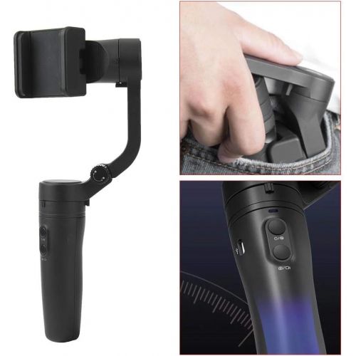  Hilitand Handheld Mobile Phone Stabilizer, Portable Folding Mini 3-Axis Stabilizer Pole Monopod for Vlogger Youtuber