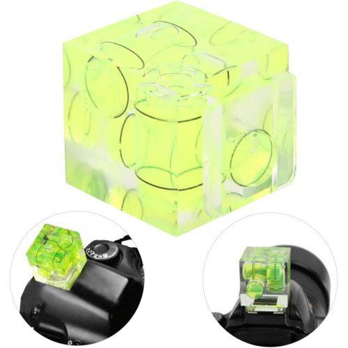  Hilitand Universal Three-Dimensional Air Level,Cold Shoe Three-Dimensional Square 3-Axis Bubble Air Level Photography Accessory,for Digital Camera,Support Vertical Shooting