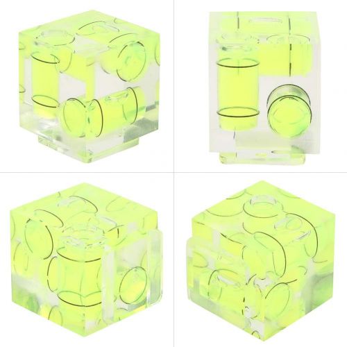  Hilitand Universal Three-Dimensional Air Level,Cold Shoe Three-Dimensional Square 3-Axis Bubble Air Level Photography Accessory,for Digital Camera,Support Vertical Shooting