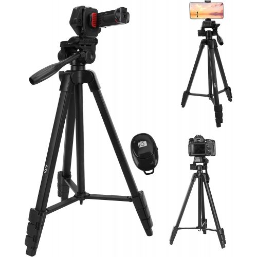  Hilitand Photography Tripod,Portable 2.5kg Load,46cm-149cm 4 Section Telescopics,Three-Dimensional PTZ Tripod 1/4inch Mount Bracket,for Micro SLR Camera Phone