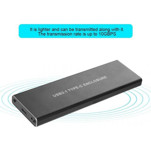  Hilitand Aluminum Alloy Hard Drive Box, High Speed External Mobile SSD Box, UASP Acceleration Support, USB3.1 to M.2 NVME SSD Case for WinXP/Vista/Win7/Win8/WIN10 32/64 bit