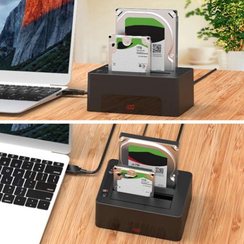  Hilitand Hard Drive Duplicator Dock, Onestep Hard Disk cloning and Backup, SSD Solid State Drive,Support for 2.5/3.5 inch SATA Interface, Support hot Plug and Play(US-2)