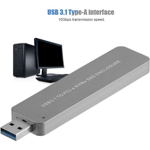  Hilitand Diyeeni Hard Disk Adapter Card with Aluminum Alloy Sandblasted Shell,M.2 NVME SSD to USB3.1 Type-A USB Key SSD Hard Disk Box 10Gbps Transmission Speed,Strong and wear-Resi