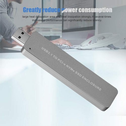  Hilitand Diyeeni Hard Disk Adapter Card with Aluminum Alloy Sandblasted Shell,M.2 NVME SSD to USB3.1 Type-A USB Key SSD Hard Disk Box 10Gbps Transmission Speed,Strong and wear-Resi