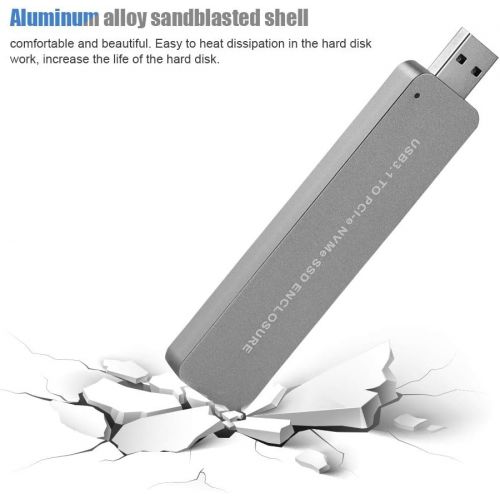  Hilitand Diyeeni Hard Disk Adapter Card with Aluminum Alloy Sandblasted Shell,M.2 NVME SSD to USB3.1 Type-A USB Key SSD Hard Disk Box 10Gbps Transmission Speed,Strong and wear-Resi