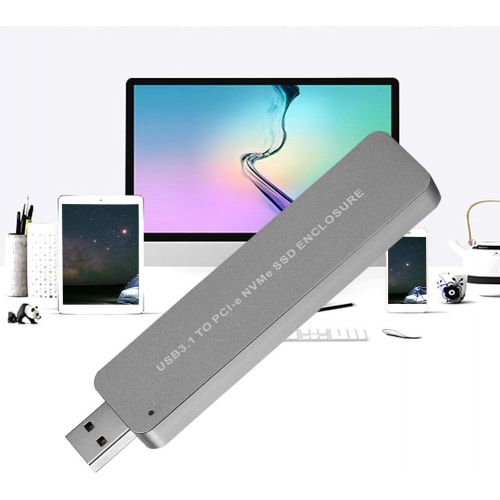  Hilitand Diyeeni Hard Disk Adapter Card with Aluminum Alloy Sandblasted Shell,M.2 NVME SSD to USB3.1 Type-A USB Key SSD Hard Disk Box 10Gbps Transmission Speed,Strong and wear-Resi