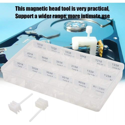  Hilitand Hard Drive Disk Open Repair Tool, 60pcs HDD Magnetic Head Replacement Kit + 1pc Extractor, Suitable for Maxtor / 2.5 inch / 3.5 inch HRD Drive, PC Data Recovery