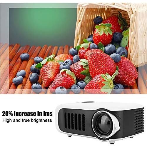  Hilitand Mini Handheld Projector,Mini Portable Projector Household Projector (Black and White)