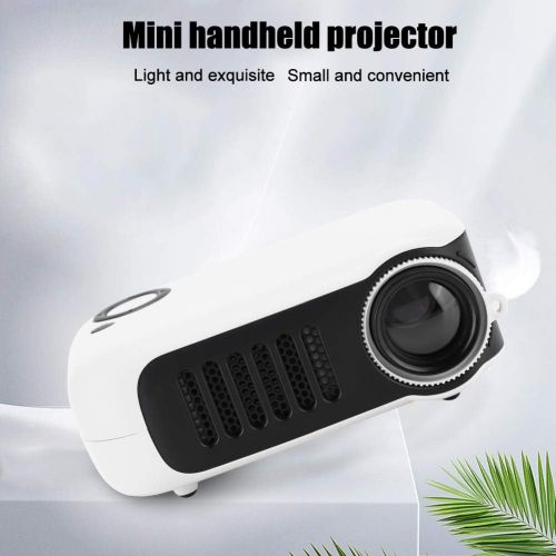  Hilitand Mini Handheld Projector,Mini Portable Projector Household Projector (Black and White)