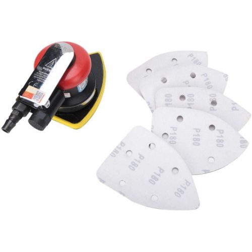  Hilitand Air Orbital Sander Triangular Sandpaper Pneumatic Polishing Machine Hand Tool 90x130mm with 5pcs Sanding Pads