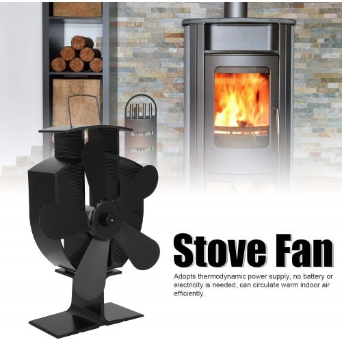  Hilitand Heat Powered Stove Fan, Larger Air Flow 5 Blade Portable Heat Powered Stove Fireplace Fan for Wood Burning/Log Burner