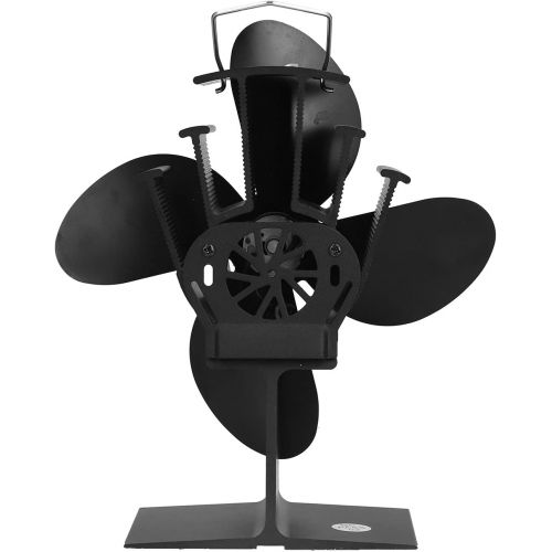  Hilitand Stove Fan with 4 Blade, Heat Powered Stove Fan Quiet Fireplace Wood Burning Eco Friendly Fireplace Fan for Home Heat Circulation