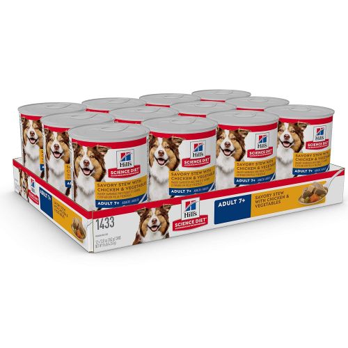  Hills Science Diet Canned Wet Dog Food, Adult 7+ for Senior Dogs, Pack of 12 Cans