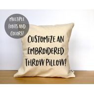 /HillaryMasonDesigns Custom embroidered pillow, custom pillow cover, personalized pillow, personalized gift, home gift, gift for her, gift for him, custom gift