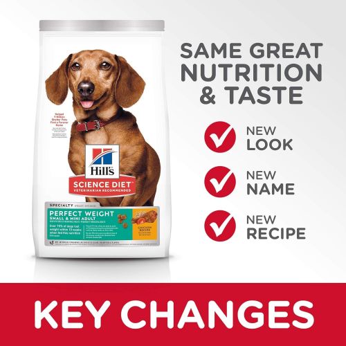  Hills Science Diet Dry Dog Food, Adult, Perfect Weight for Weight Management, Small & Mini Breeds, Chicken Recipe
