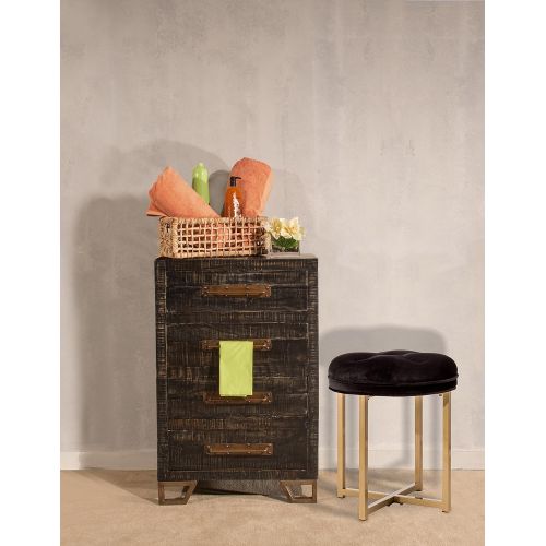  Hillsdale Furniture 51014 Maura Backless Vanity Stool Black