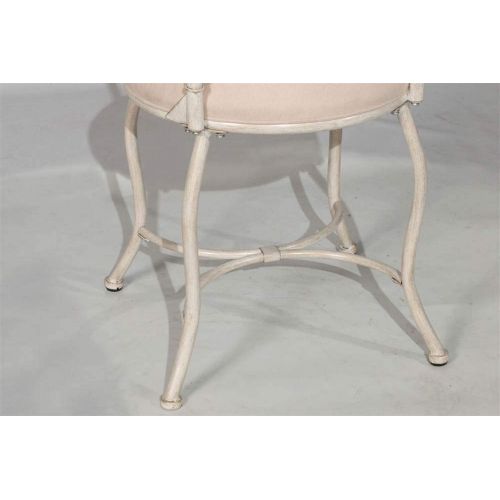  Hillsdale Furniture Vanity Stool in White and Gold Color