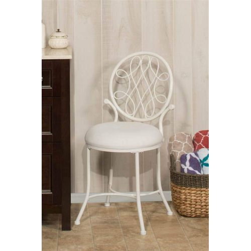  Hillsdale Furniture Vanity Stool in White Color